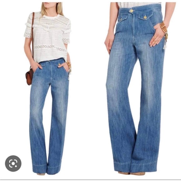 Isabel Marant Denim - Isabelle Marant Etoile Odessa Cotton Wide Leg Pant